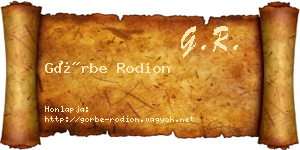 Görbe Rodion névjegykártya